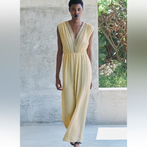 Zara NWT SS24 Embroidered Beaded Dress - Picture 4 of 9